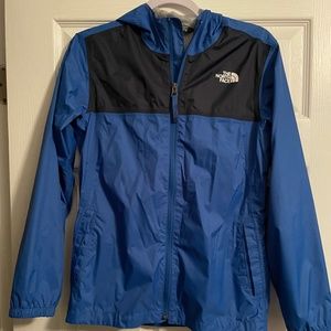 The North Face Kids Blue and Black Raincoat